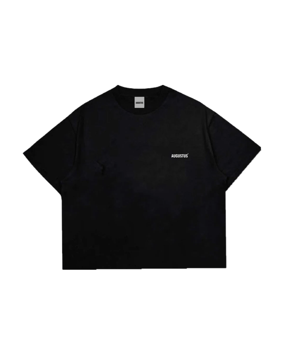 Áo thun AUGUSTUS Spectrum Tee màu đen – mặt trước, logo nhỏ ngực trái